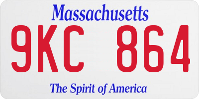 MA license plate 9KC864