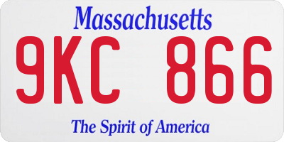 MA license plate 9KC866