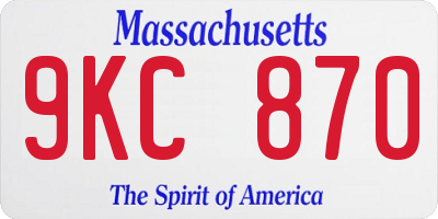 MA license plate 9KC870
