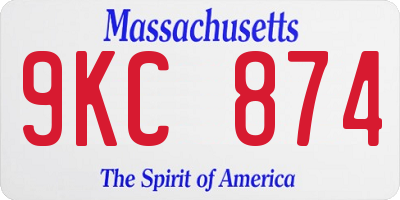 MA license plate 9KC874
