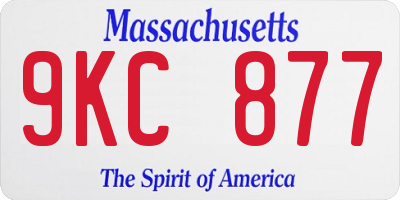 MA license plate 9KC877
