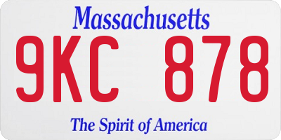 MA license plate 9KC878