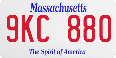 MA license plate 9KC880