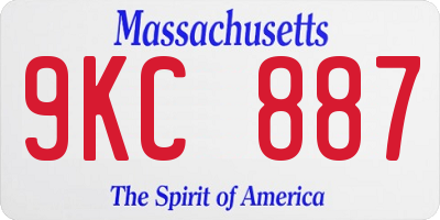 MA license plate 9KC887