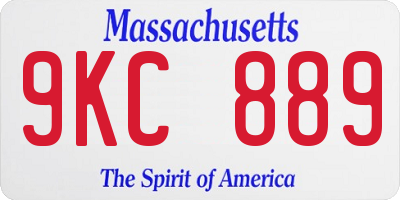 MA license plate 9KC889