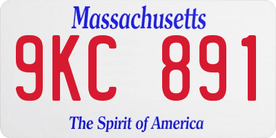 MA license plate 9KC891