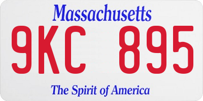 MA license plate 9KC895