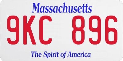 MA license plate 9KC896