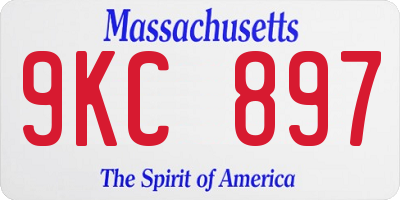MA license plate 9KC897
