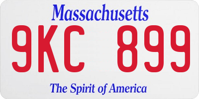 MA license plate 9KC899