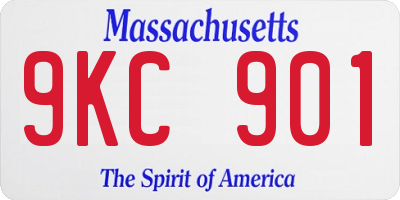 MA license plate 9KC901