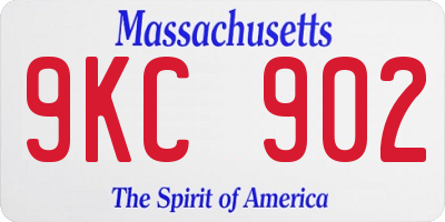 MA license plate 9KC902
