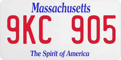 MA license plate 9KC905