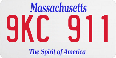 MA license plate 9KC911