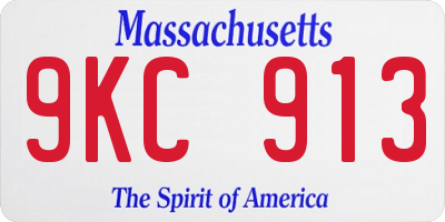 MA license plate 9KC913