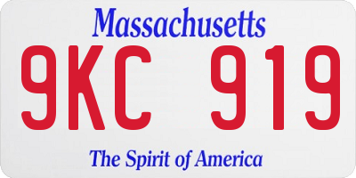 MA license plate 9KC919