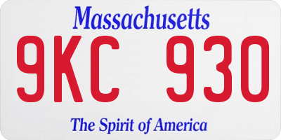 MA license plate 9KC930