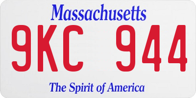 MA license plate 9KC944