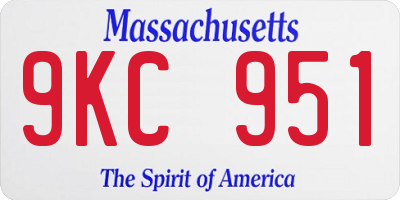 MA license plate 9KC951