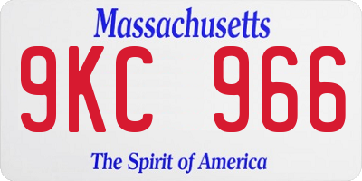 MA license plate 9KC966