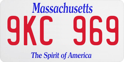 MA license plate 9KC969