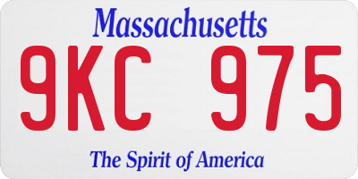 MA license plate 9KC975
