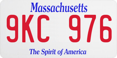 MA license plate 9KC976