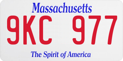 MA license plate 9KC977