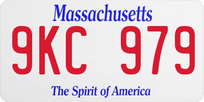 MA license plate 9KC979