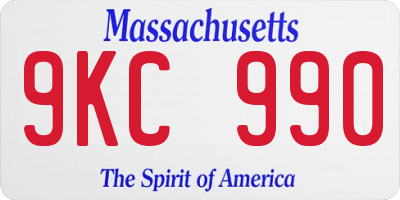 MA license plate 9KC990