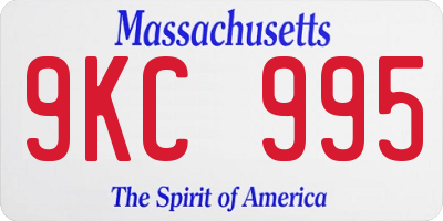 MA license plate 9KC995