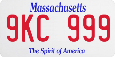 MA license plate 9KC999