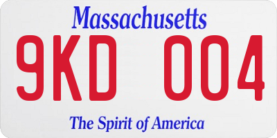MA license plate 9KD004