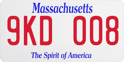 MA license plate 9KD008