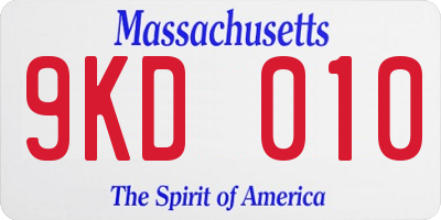 MA license plate 9KD010