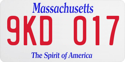 MA license plate 9KD017