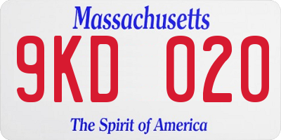 MA license plate 9KD020