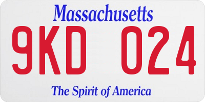 MA license plate 9KD024