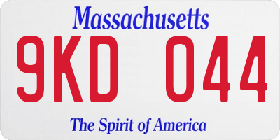 MA license plate 9KD044