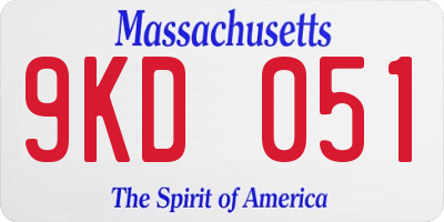 MA license plate 9KD051