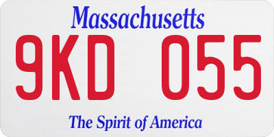 MA license plate 9KD055