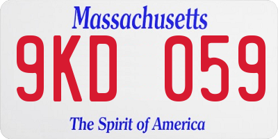 MA license plate 9KD059