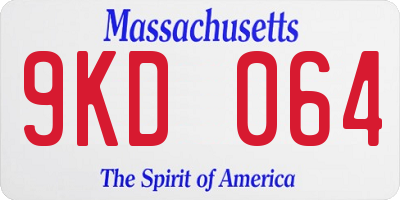 MA license plate 9KD064