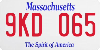 MA license plate 9KD065