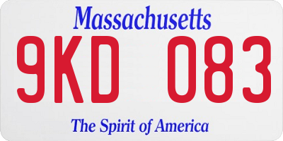 MA license plate 9KD083