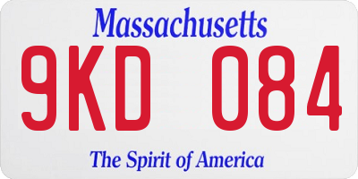 MA license plate 9KD084