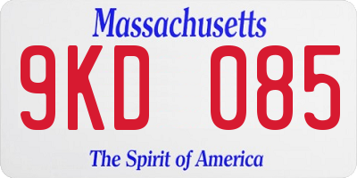 MA license plate 9KD085