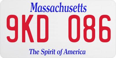 MA license plate 9KD086