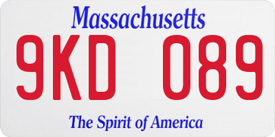 MA license plate 9KD089