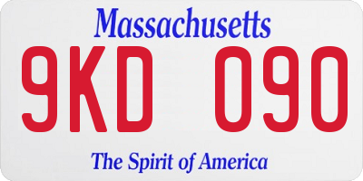 MA license plate 9KD090